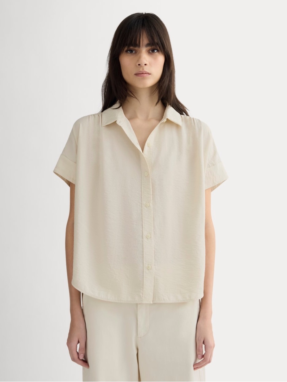Everlane The Square Shirt in Softluxe | Bone | Size 0